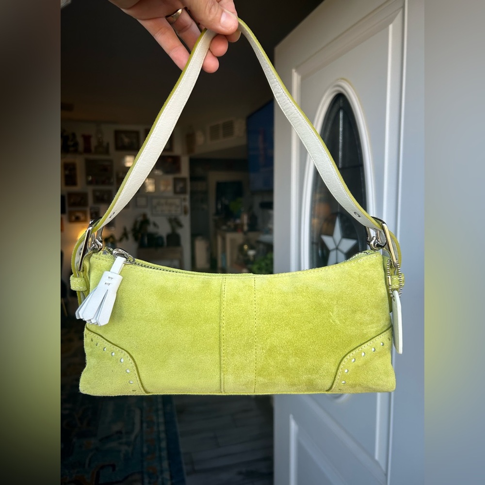 Vintage Coach Suede Demi Baguette #5032